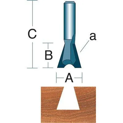 1/2" Dovetail Carbide Tipped Router Bit with 1/2" Shank