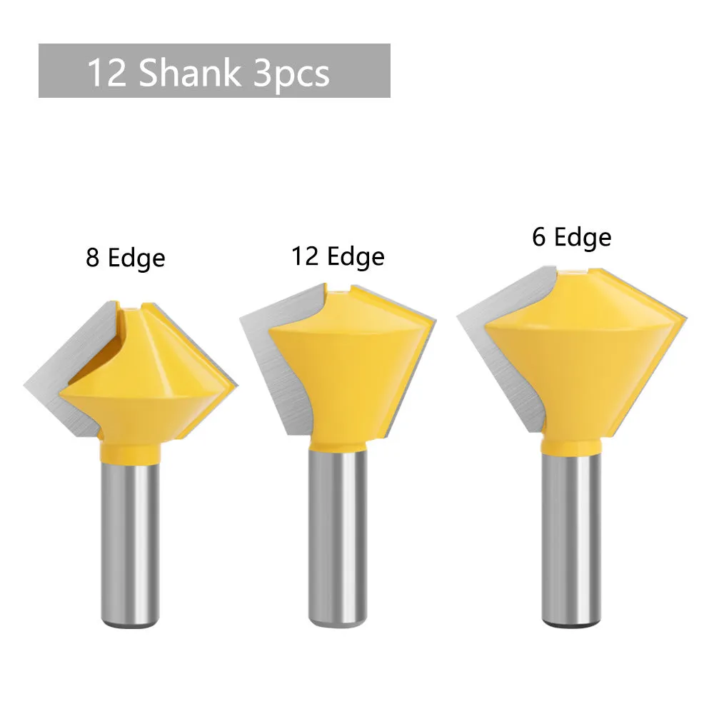 1/2x1-7/8 8-Sided Router Bit for Woodworking Machines - 12x1-7/8 6-Sided Router Bit, 12x1-3/4 8-Sided Router Bit, 12x1-5/8 12-Sided Router Bit, 12x3-Piece Dovetail Bit Set