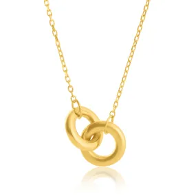 14k Yellow Gold Linked Circle Necklace