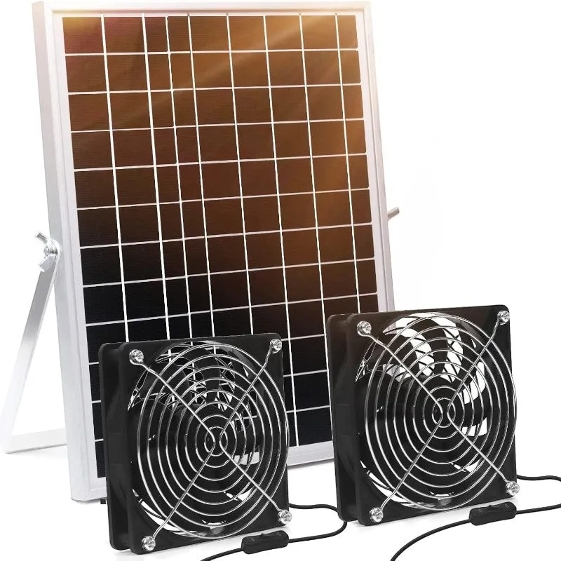 15W Solar Powered Dual Fan Kit