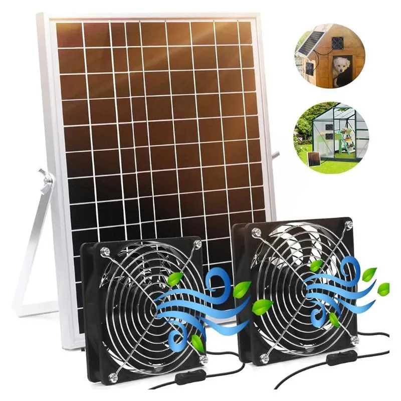 15W Solar Powered Dual Fan Kit