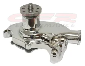 1955-78 CHEVY SMALL BLOCK ALUMINUM HIGH VOLUME SHORT WATER PUMP - CHROME