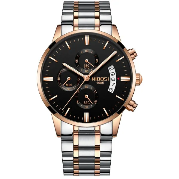 2019 NIBOSI Luxury Brand Watches Men Fashion Sport Military Quartz Watch Men Full Steel Waterproof Clock Man Relogio Masculino