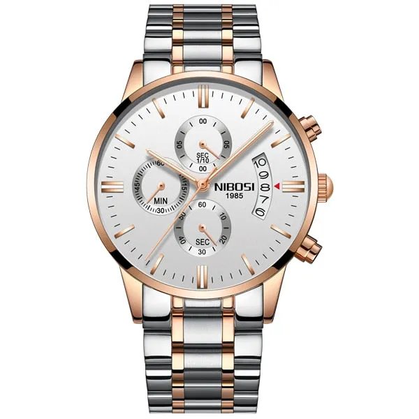 2019 NIBOSI Luxury Brand Watches Men Fashion Sport Military Quartz Watch Men Full Steel Waterproof Clock Man Relogio Masculino