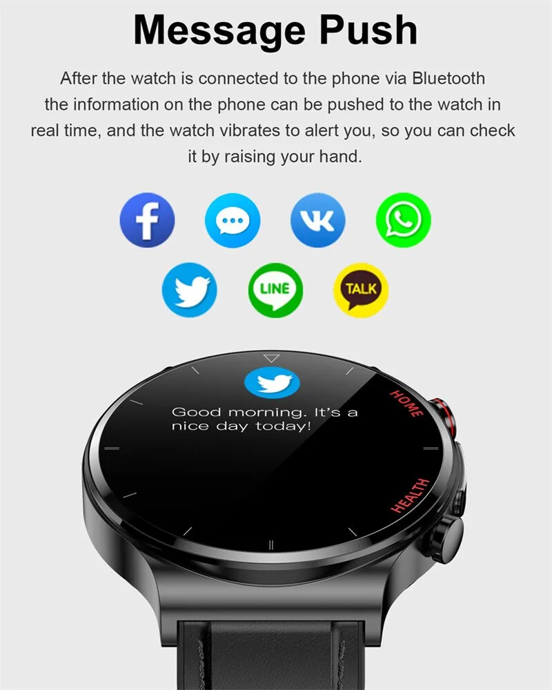 2022New ECG PPG Smart Watch Men Laser Treatment Of Hypertension Hyperglycemia Hyperlipidemia Heart Rate Healthy Sport Smartwatch