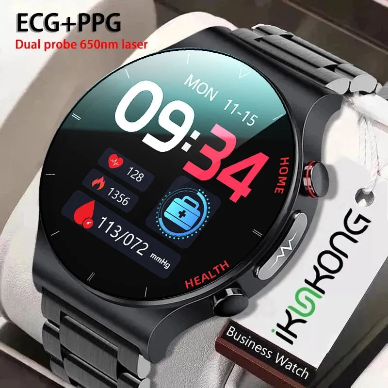 2022New ECG PPG Smart Watch Men Laser Treatment Of Hypertension Hyperglycemia Hyperlipidemia Heart Rate Healthy Sport Smartwatch