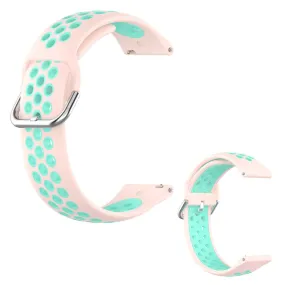 20mm bi-color silicone watch strap for Samsung watch - Light Pink / Teal