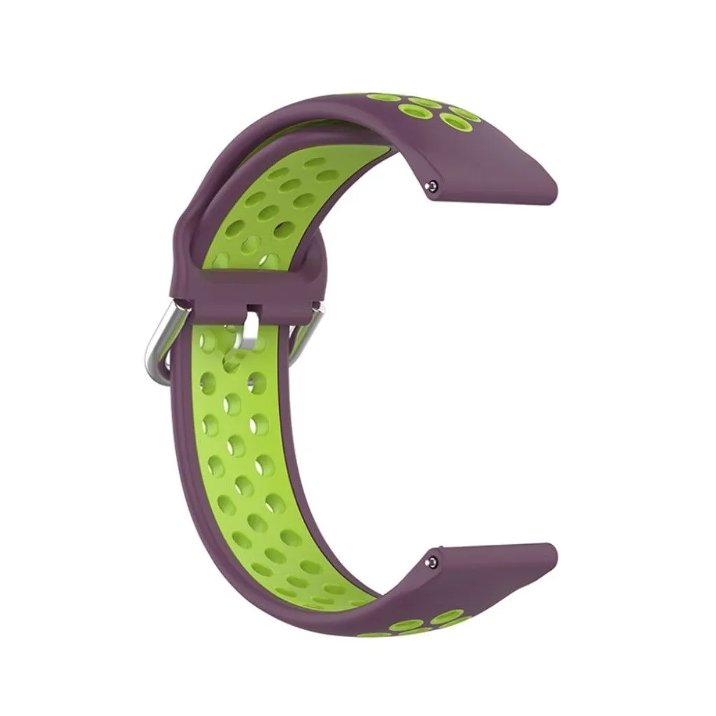 20mm bi-color silicone watch strap for Samsung watch - Purple / Lime