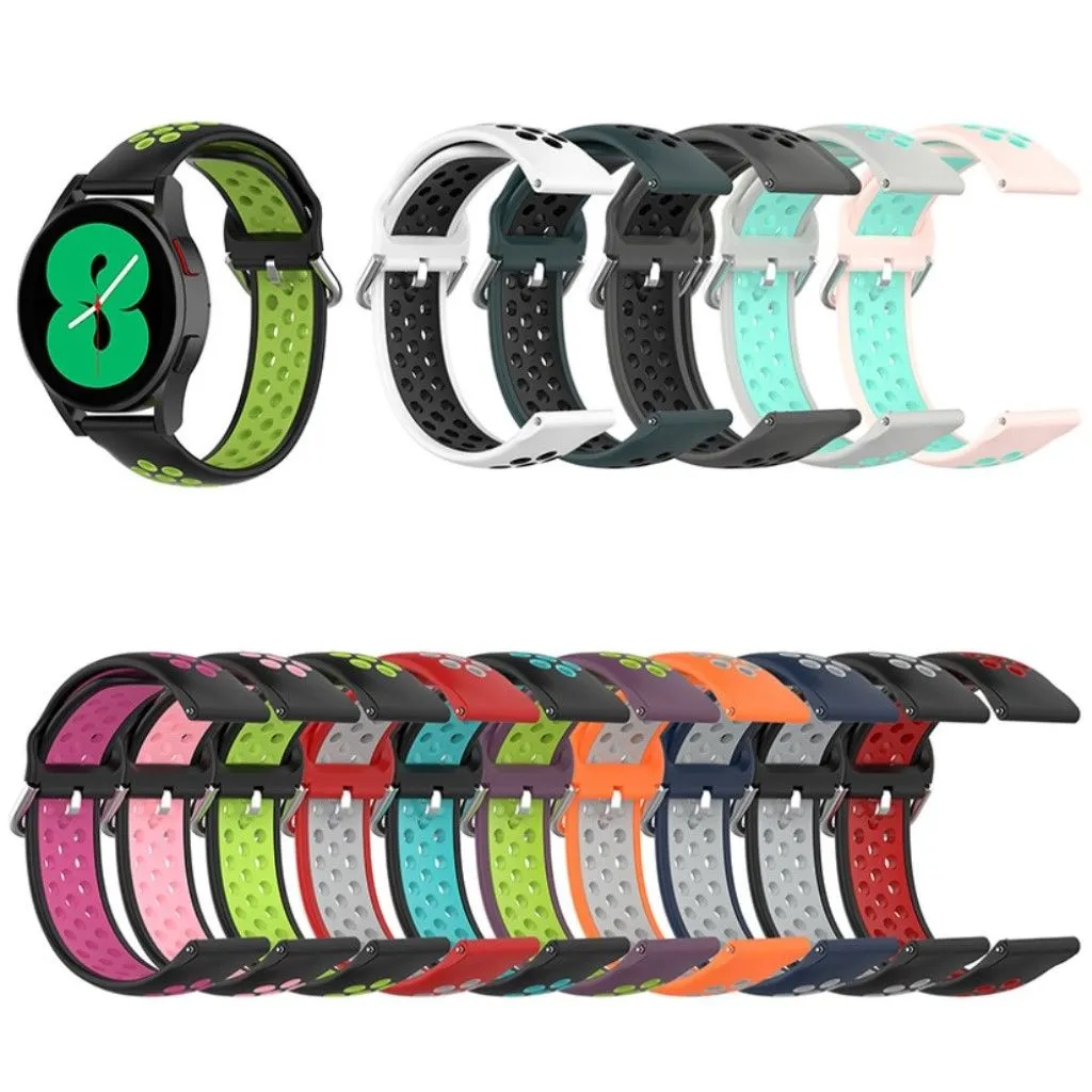 20mm bi-color silicone watch strap for Samsung watch - Purple / Lime