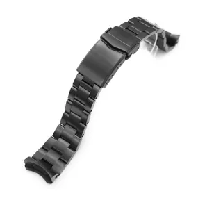 22mm Super-O Boyer Watch Band for Seiko 5 Sports 42.5mm SRPD65 SRPD65K1, Stainless Steel - PVD Graphite Color, V Diver Clasp