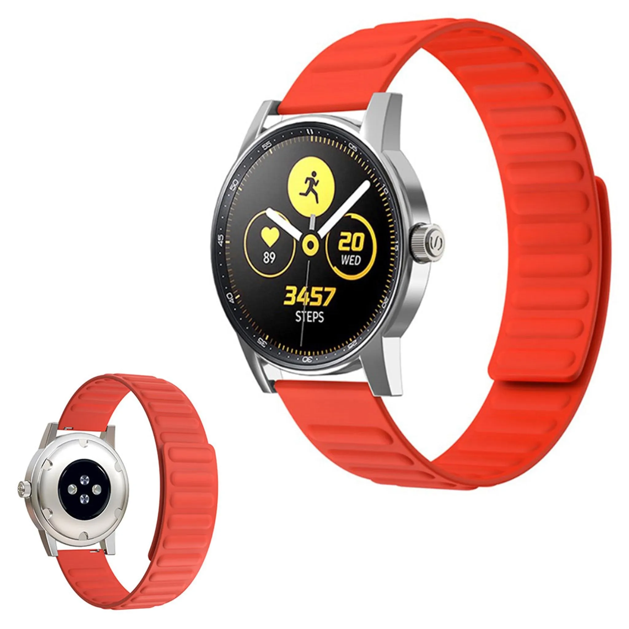 22mm Universal flexible silicone watch strap - Tangerine