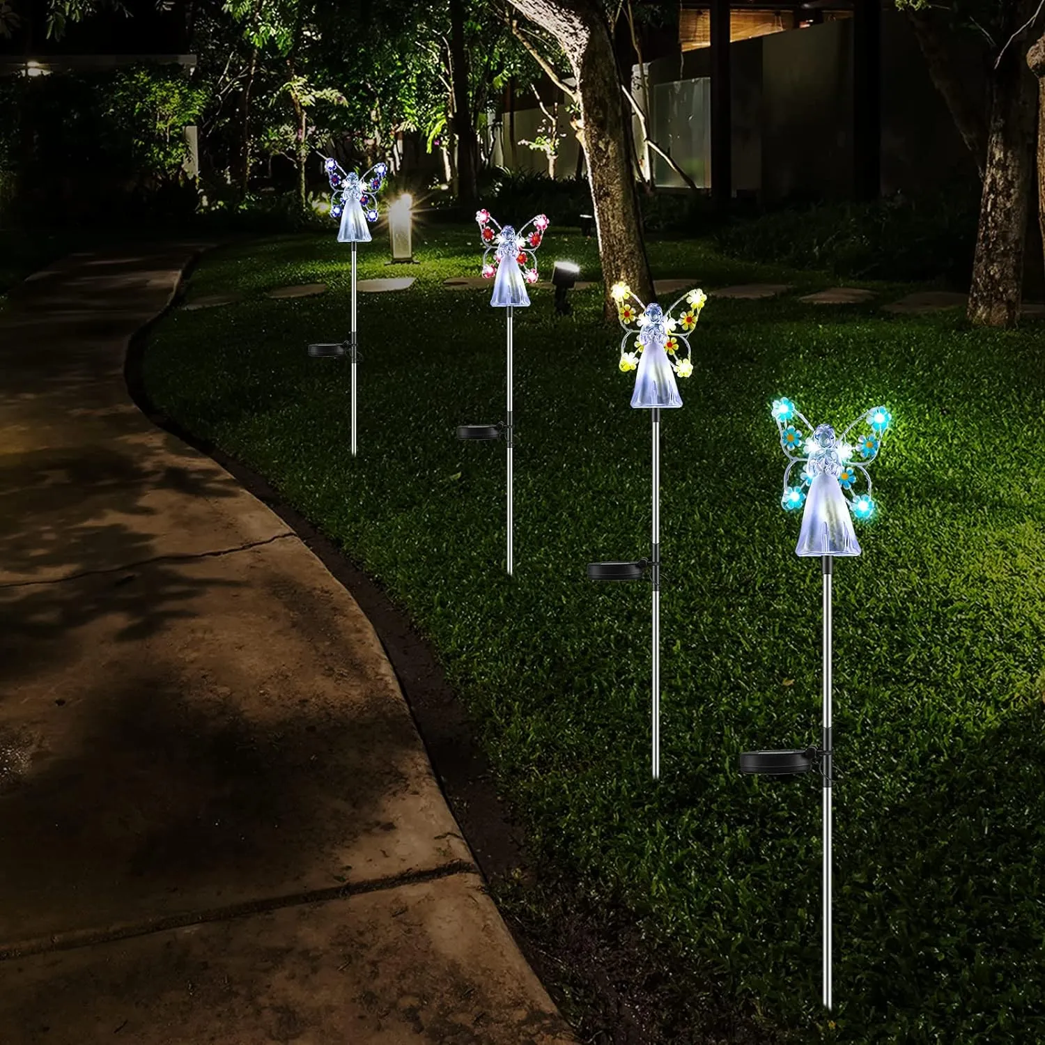 4 Pieces Solar Angel Garden Stake Lights