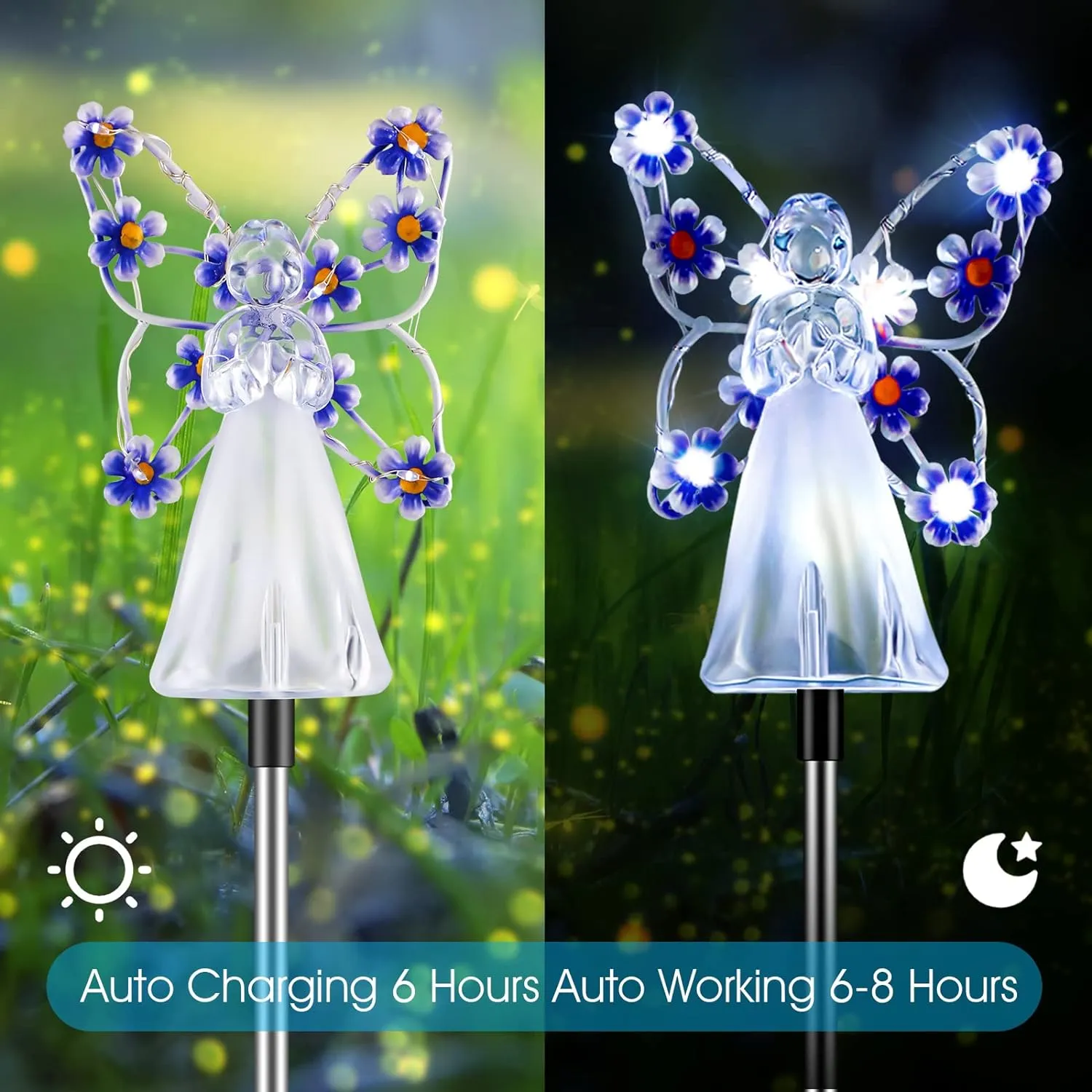 4 Pieces Solar Angel Garden Stake Lights