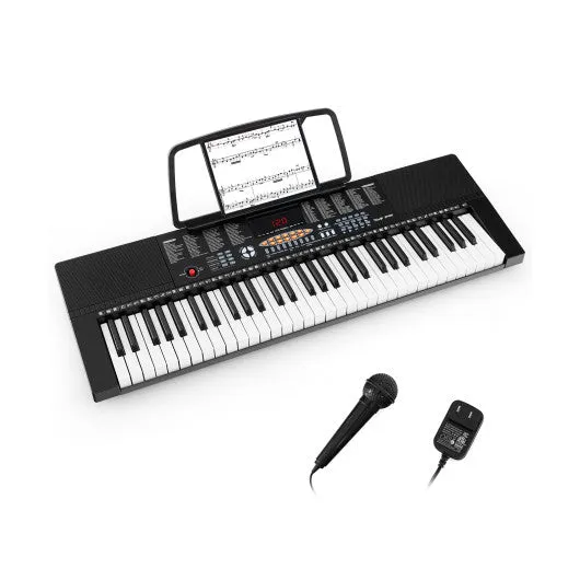 61-Key Electronic Keyboard Piano with 3 Teaching Modes  LED Display and Dual Keyboard