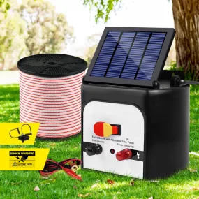 8KM Solar Electric Fence Energiser, Polytape, Insulator Set - Giantz