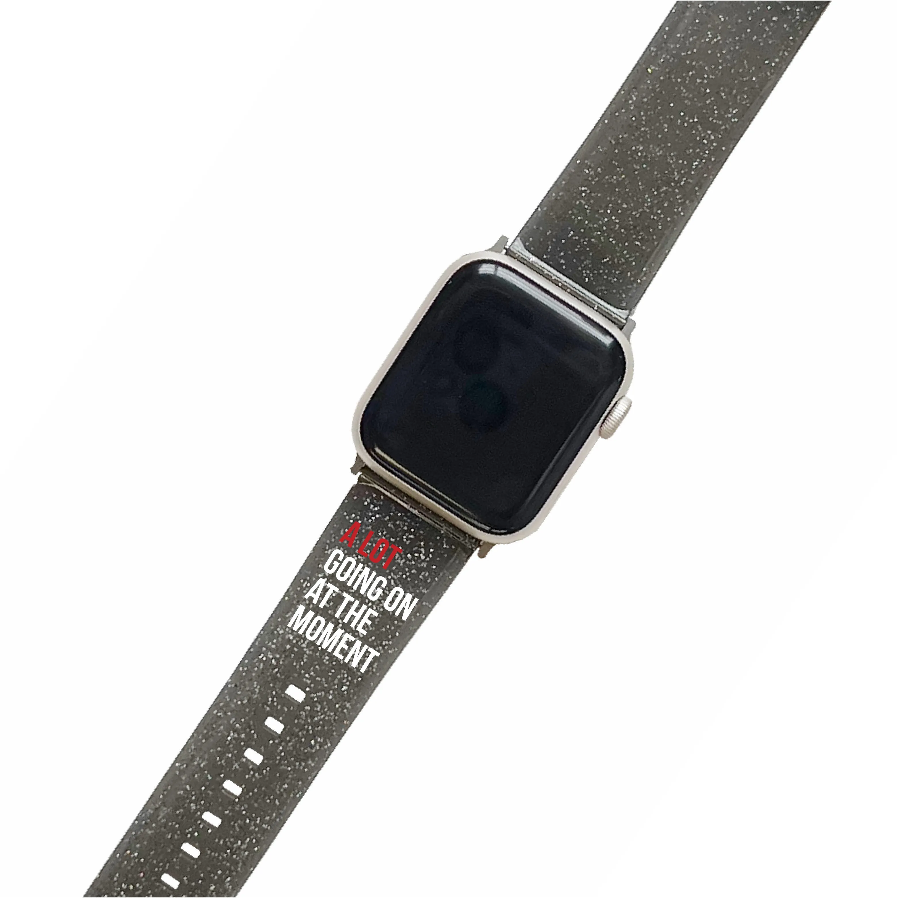 A Lot Going On At The Moment Black Glitter Smartwatch Strap