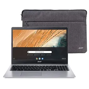 Acer Chromebook 315 15.6" HD Intel N4000 4GB RAM 32GB eMMC Webcam BT Chrome OS   Protective Sleeve, Silver (NX.HKBAA.002)