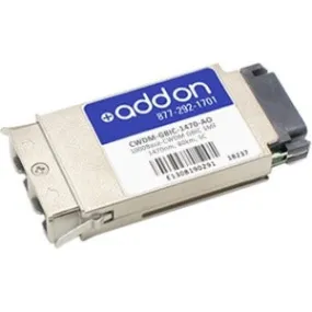 Addon Cisco Cwdm-Gbic-1470 Compatible Taa Compliant 1000Base-Cwdm Gbic Transceiver (Smf, 1470Nm, 80Km, Sc)