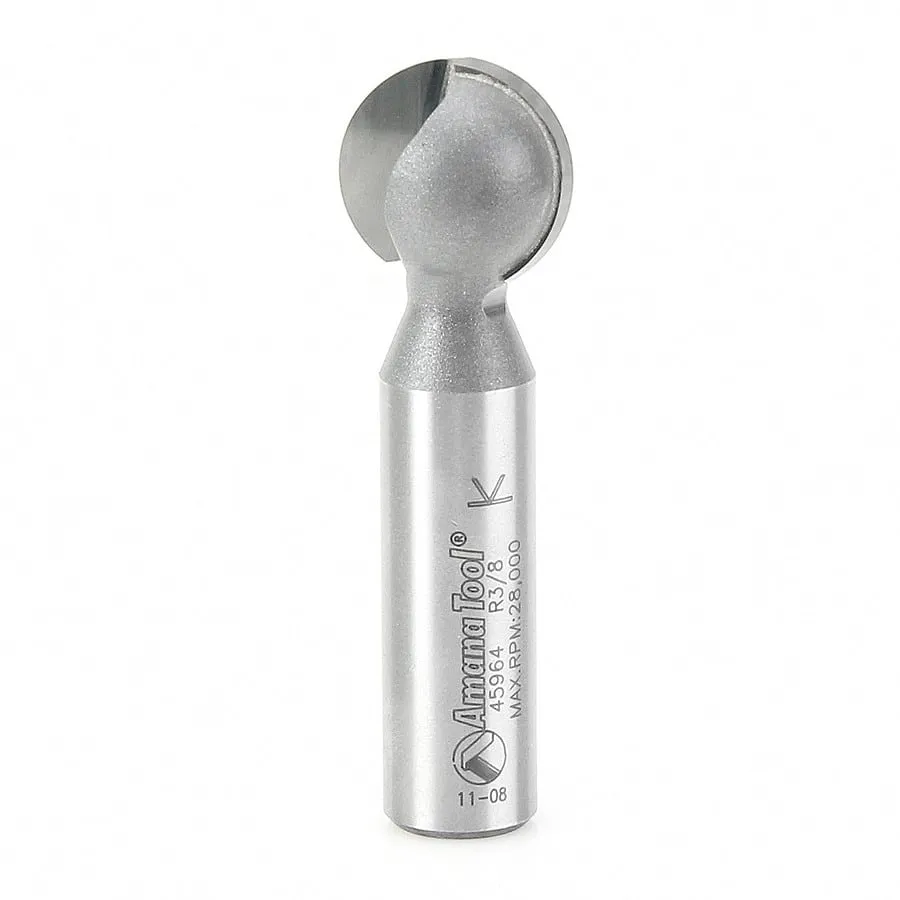 Ball End Router Bit | 3⁄8 Radius x 11⁄16 Dia x 1⁄2 x 1⁄2"Shank | 45964 | 738685859643