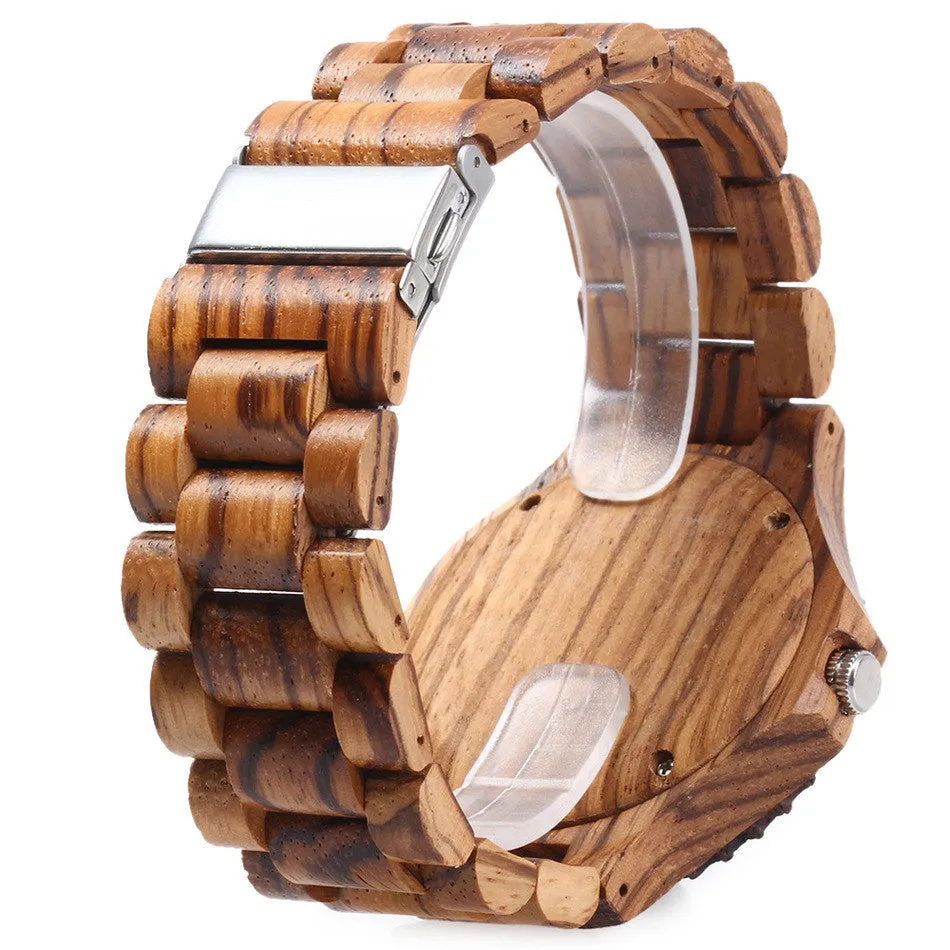 BEWELL Brand Men Wooden Watch New Year Gift Bangle Quartz Watch with Calendar Display role men relogio masculino watches