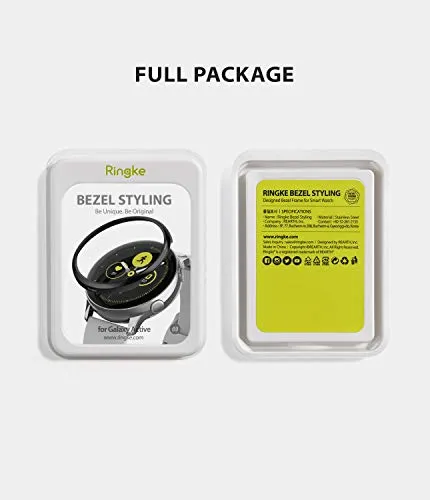 Bezel Styling Cover for Galaxy Watch Active (2019) - Glossy Black [Stainless Steel]