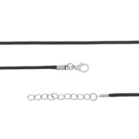 Black Wax Cord Necklace 26" Plus Extender - 1.7mm - 10 Necklaces - N442