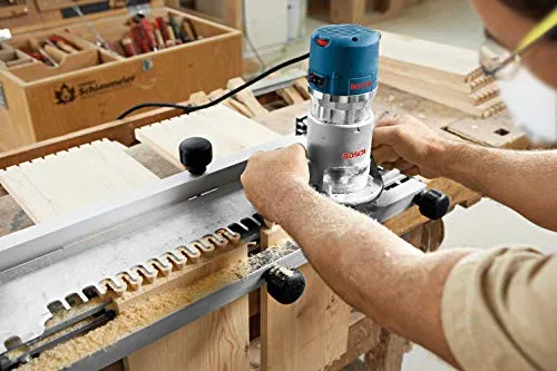 Bosch 1617EVSPK Wood Router Tool Combo Kit - 2.25 Horsepower Plunge Router & Fixed Base Router Kit with a Variable Speed 12 Amp Motor