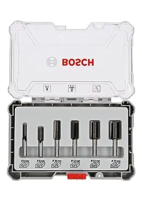 Bosch 2607017466 8mm Shank 6pcs Router Straight Bit Set