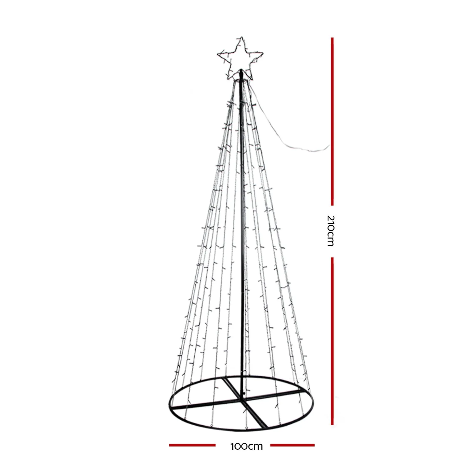 Christmas Tree 2.1M 264 LED Xmas Trees Solar Power Multi Colour