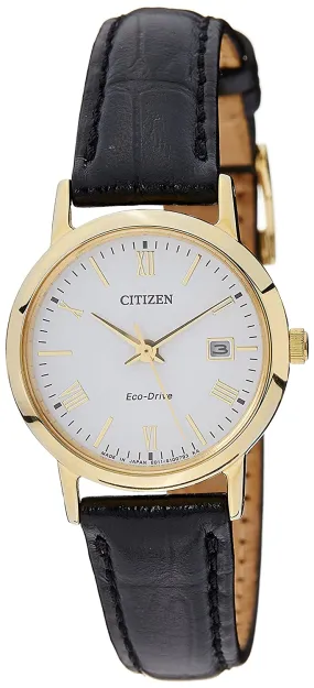 Citizen Eco Drive Leather Strap Ladies Watch EW1582-03A