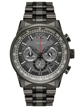 Citizen Mens Nighthawk Eco-Drive - Chronograph - Black - Date - 200m - Bracelet