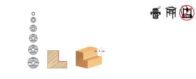 Collar for Superabbet Router Bit | 9⁄16 Dia x 23⁄32 - 15⁄32 Rabbet Depth | 67430 | 738685674307