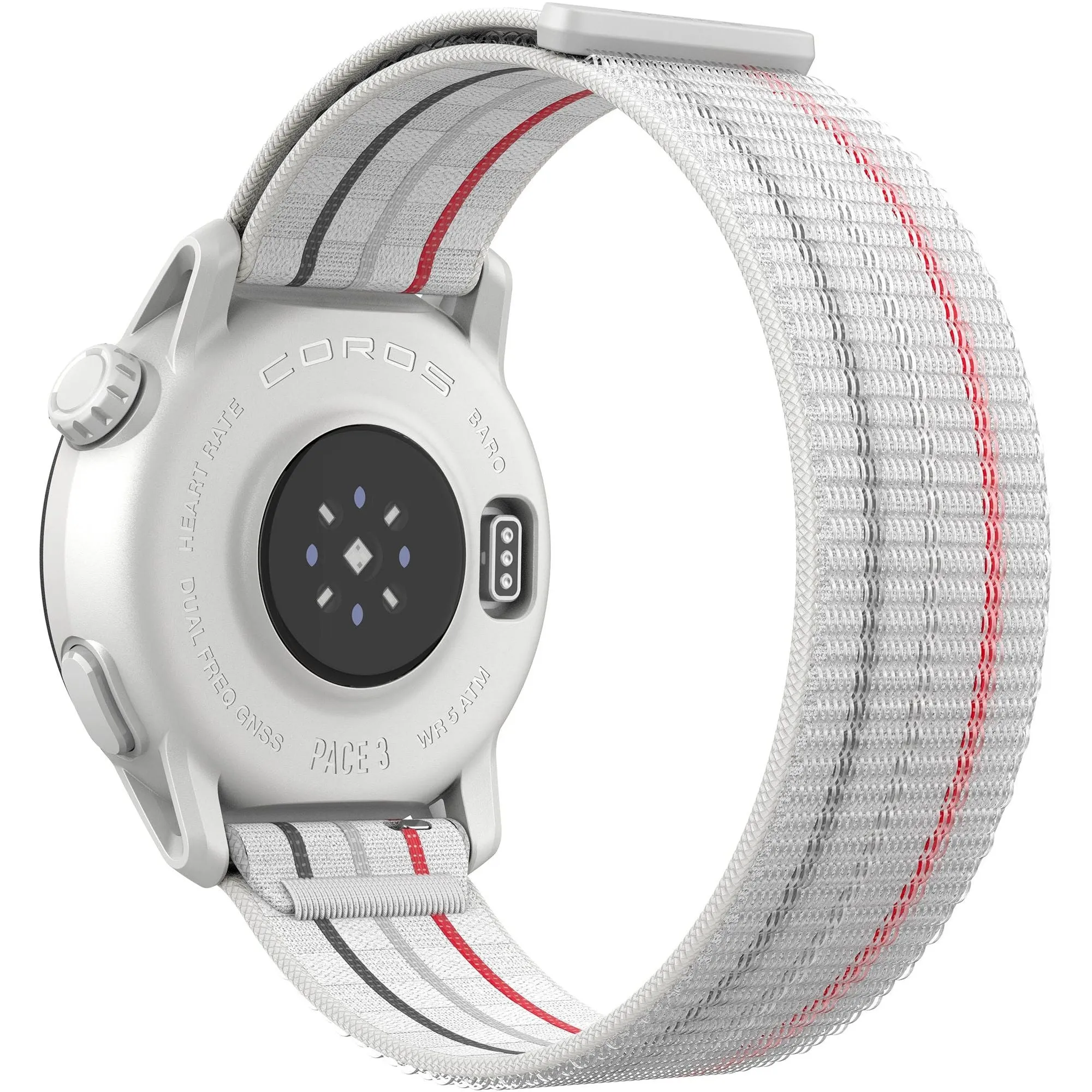 COROS PACE 3 Premium Nylon Strap GPS Watch - White