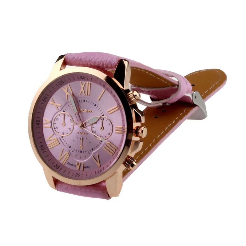 Creative Elegant New Watch Women Fashion Roman Numerals Faux Leather Analog Wrist Watches Quartz Watch relogio feminino