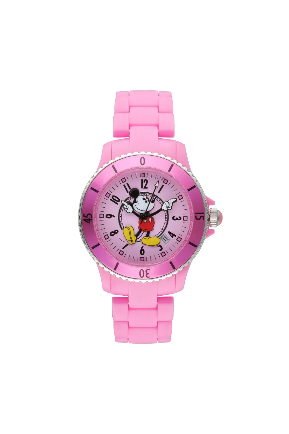 Disney Mickey Sports 40mm Pink Dial Pink Stainless Steel Watch