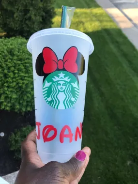 Disney Mini Mouse Inspired Personalized Starbucks Cold Cup