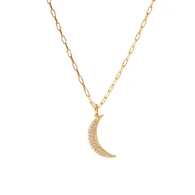 DREAM LUNA PAPERCLIP NECKLACE - GOLD OR SILVER