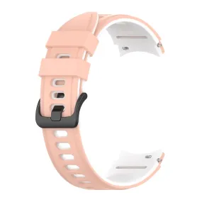 Dual color silicone watch strap for Samsung Galaxy Watch - Pink / White