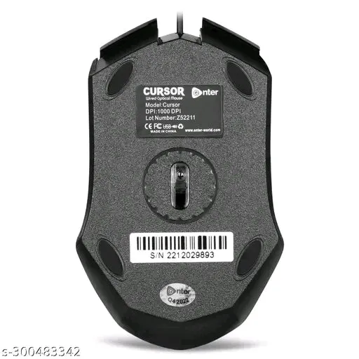 Enter Cursor Wired Optical Mouse - Sleek  Durable for Desktop Use