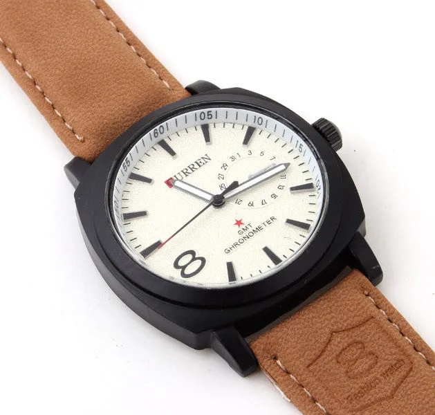 Fashion Business Quartz watch Men sport Watches Military Watches Men Corium Leather Strap army wristwatch