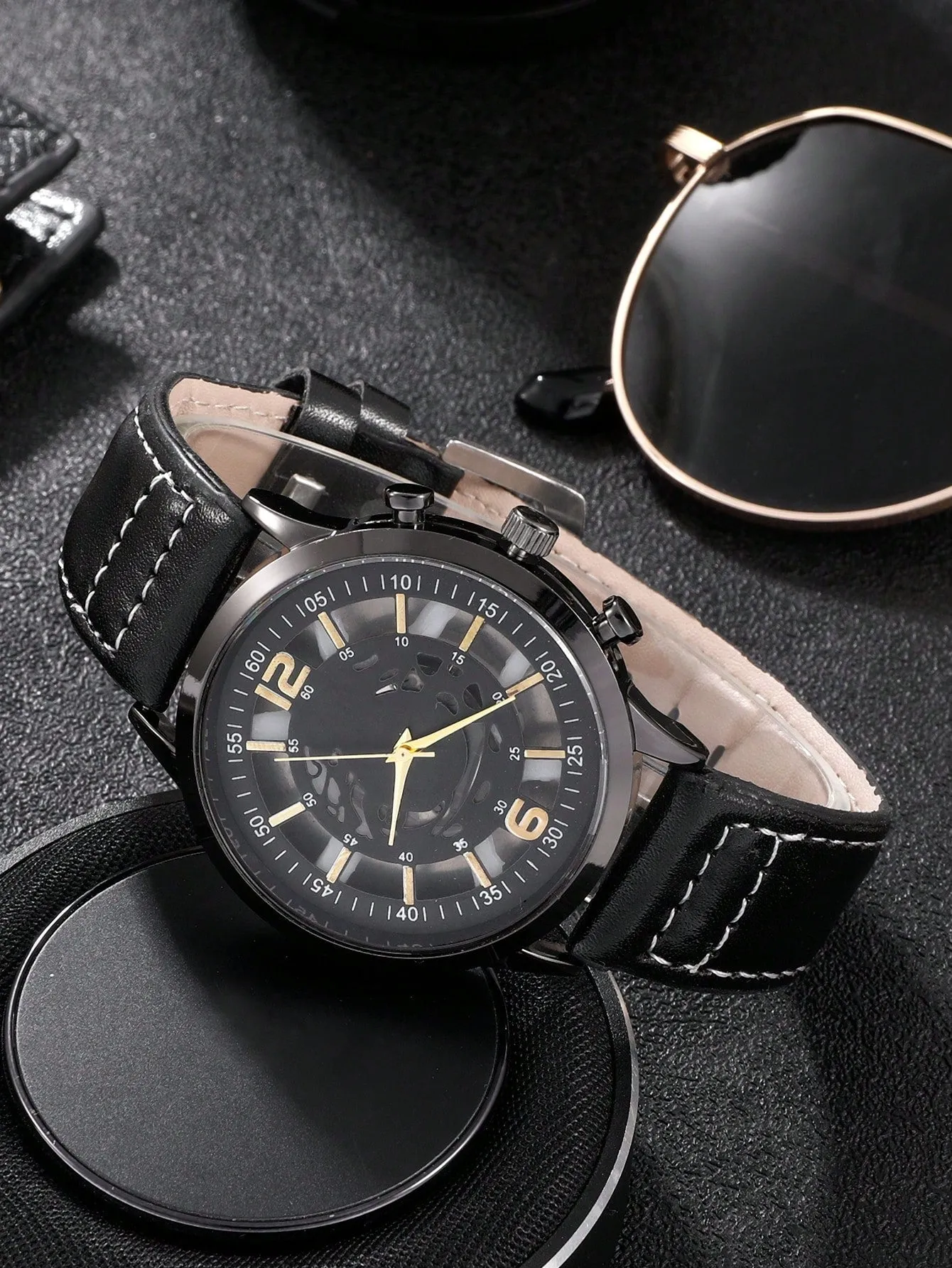 Fashion Men's Sports Watches Man Business Quartz Wristwatch 5pcs/Set