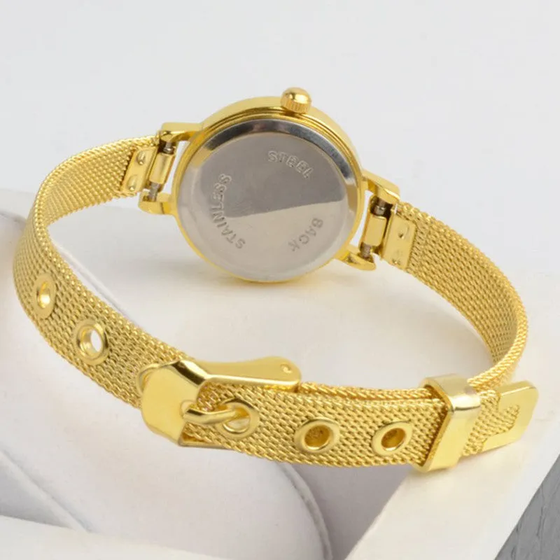 Fashion Women Dress Golden Watches Brand Watch Bracelet rhinestone watches quartz Women Wristwatches