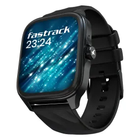 Fastrack New Astor FS1 PRO Smart Watch, Large Super AMOLED Display (1.97") AOD, AI Voice Assistance, Functional Crown, SingleSync BT Calling, 100  Sports Modes & Smartwatch Faces, IP68 (Black)