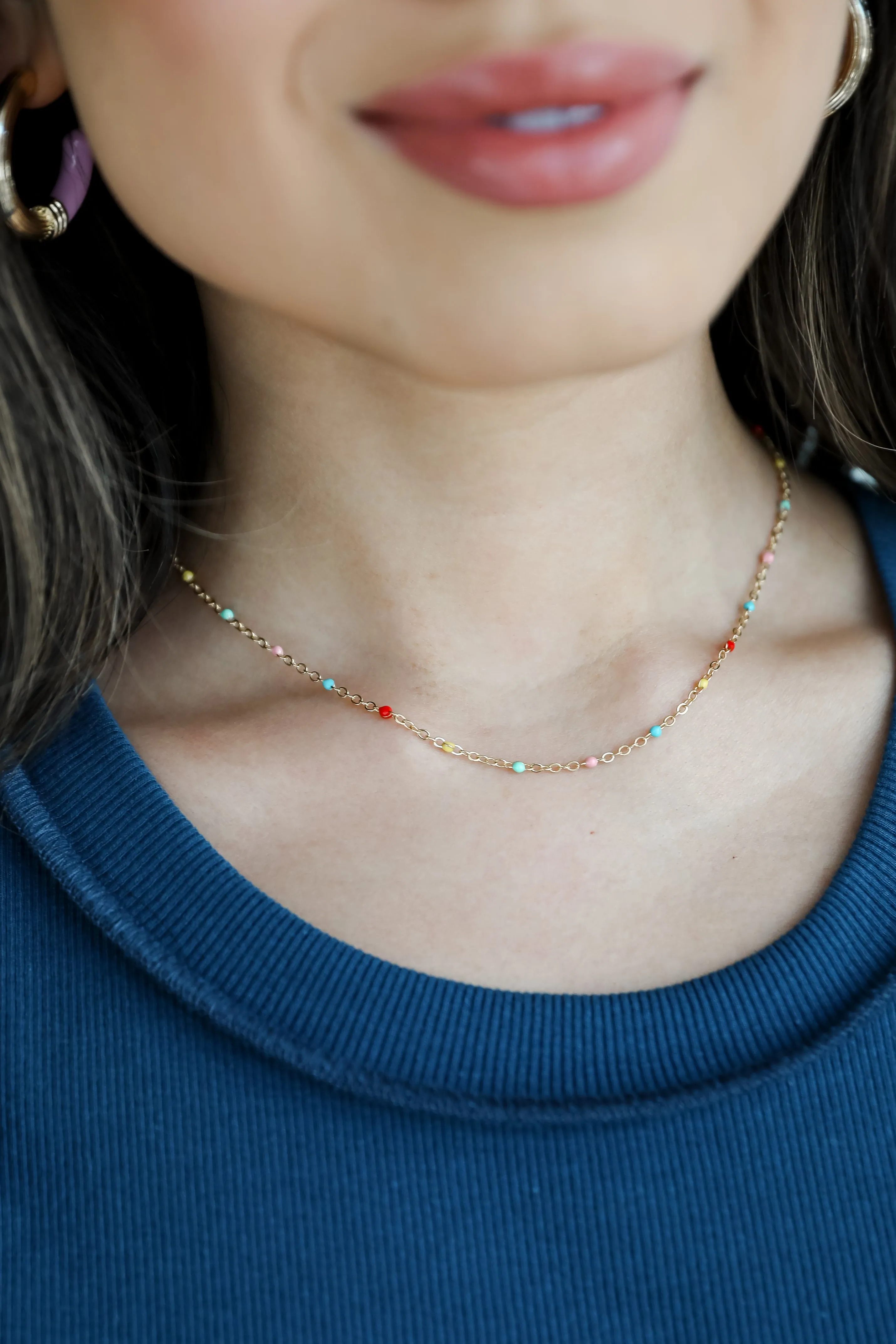 FINAL SALE - Maya Gold Beaded Chain Necklace