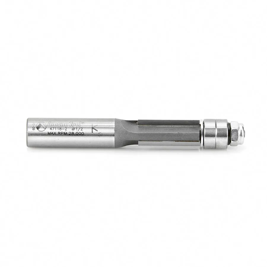 Flush Trim Router Bit | 1⁄2 Dia x 1" x 1⁄2 Shank | 3 Flute | 47118-2 | 738685091180