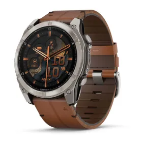 fēnix® 8 – 51 mm | AMOLED - Sapphire, Titanium with Chestnut Leather Band