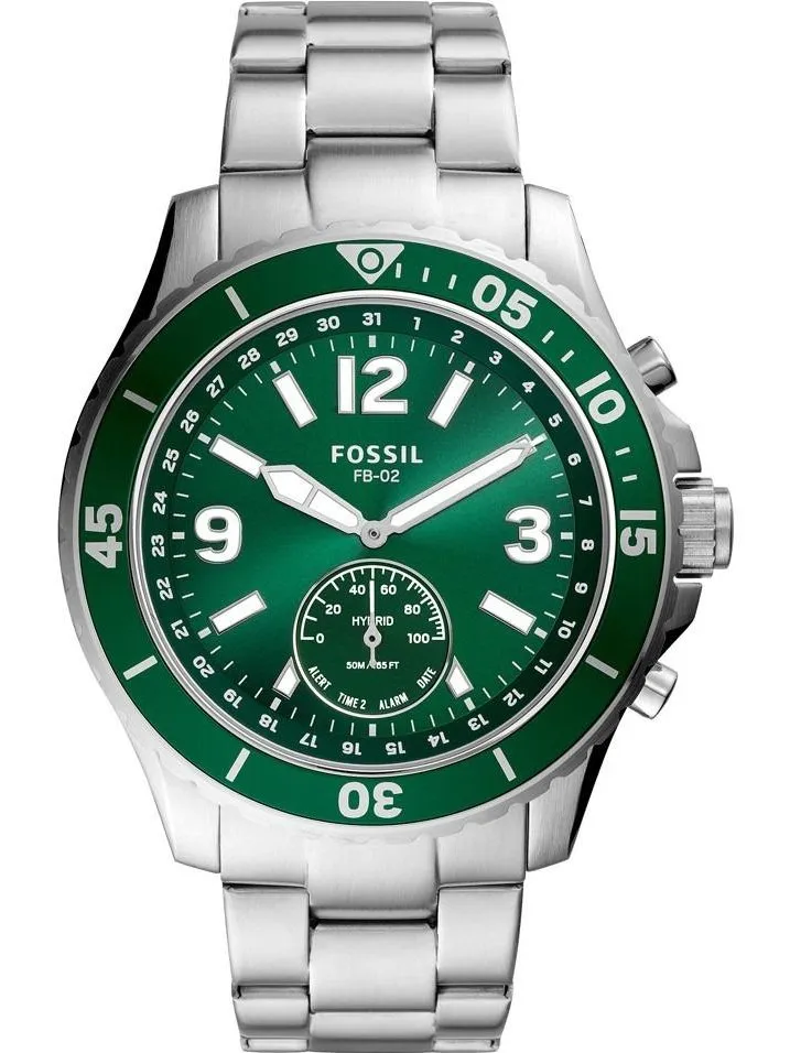 Fossil Men's FB-02 Smartwatch Stainless Steel Green FTW1308