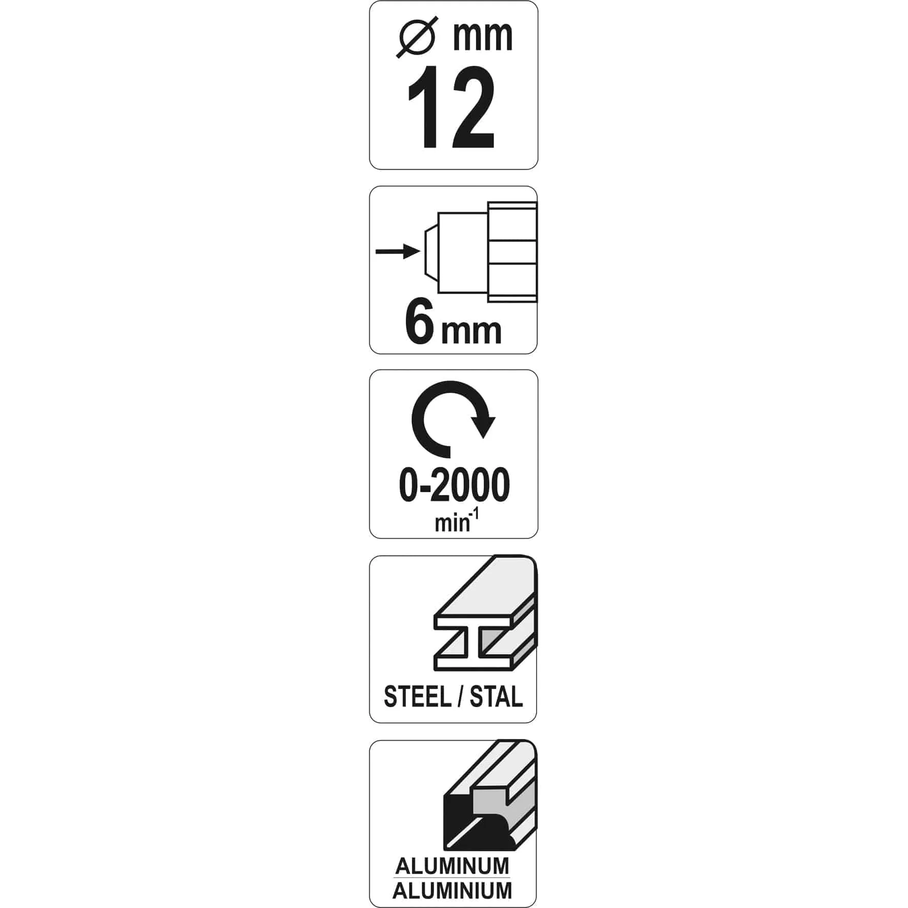 Fresa Lima Rotativa 12Mm Para Metal Vástago 6Mm. Para Motortool, Dremel