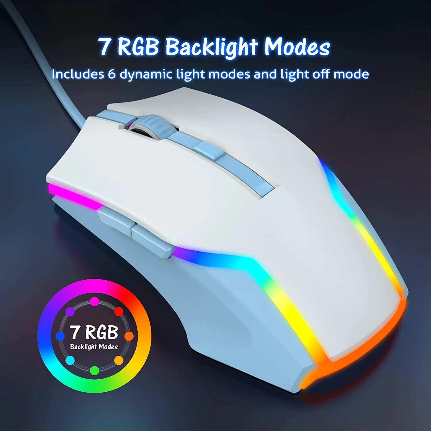 Gaming Mouse Wired with 7 RGB Backlit Modes