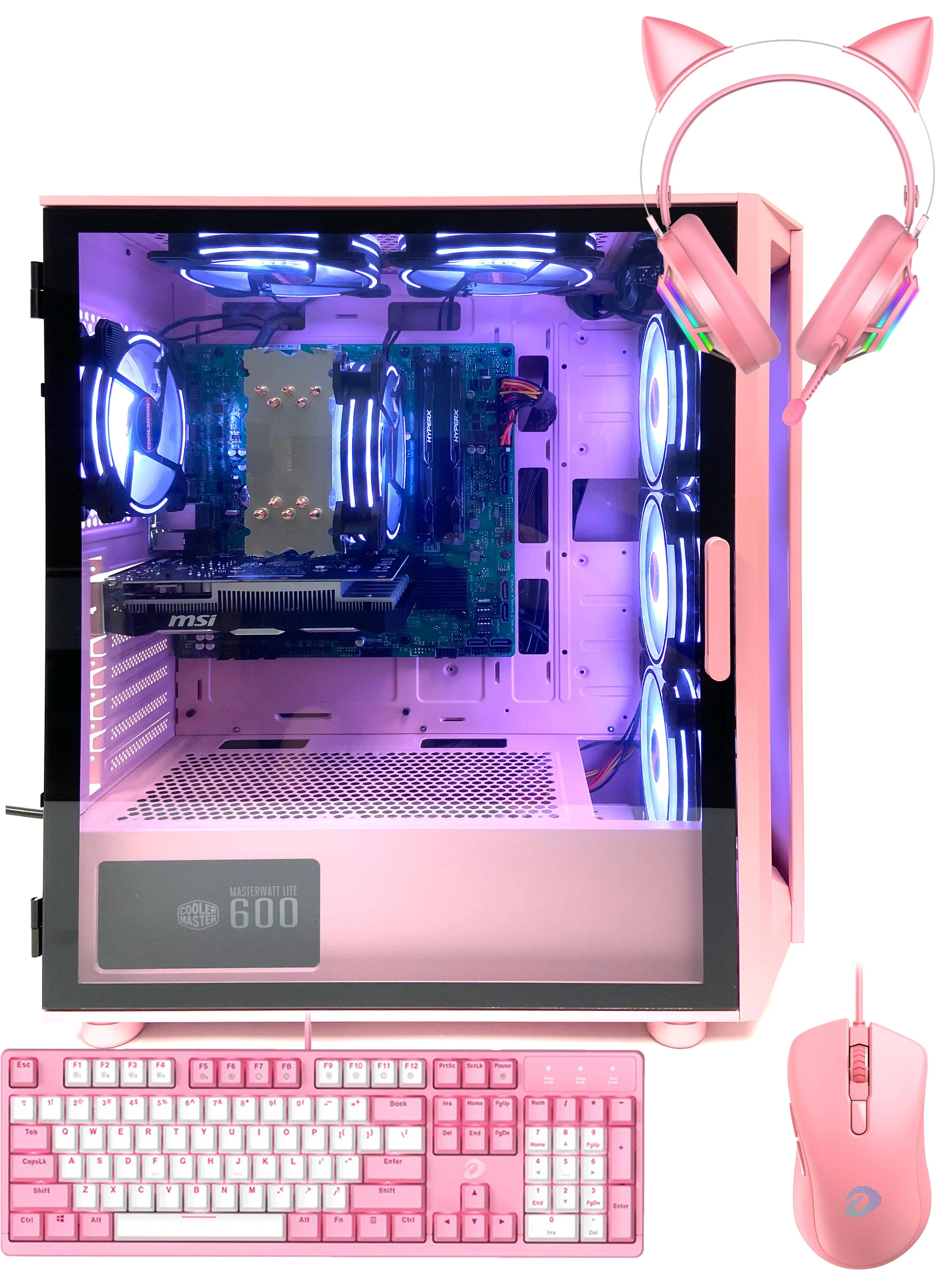 Gaming Pink Setup Desktop Ryzen 7